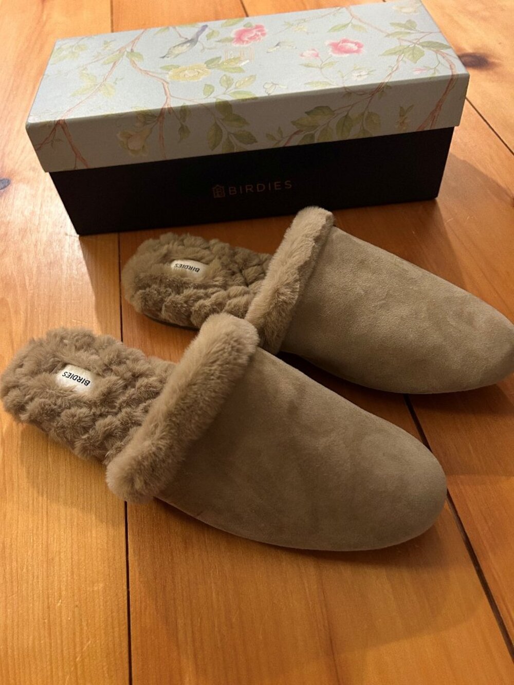 NWT Birdies - Songbird, Leather & Faux Fur Mule, 8